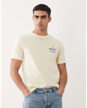 GANT Coastal Chest Print T-Shirt - Natural