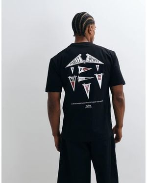 Parlez T-Shirt Con Stampa Grafica Sul Retro Nera - Blu