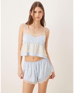 KAT THE LABEL Frida Bridal Lace Detailing Shorts - White