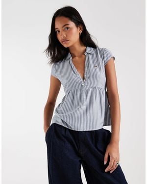 Hollister Kurzärmliges babydoll-hemd - Blau