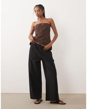 ASOS – hose aus leinenmix - Schwarz
