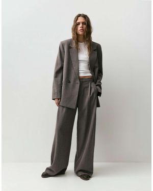 Pull&Bear – zweireihiger blazer - Grau