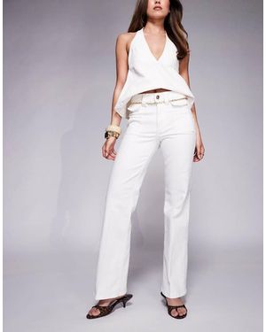 River Island Relaxed Flare Jean With Chain Detail - Purple