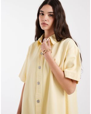 Pieces Denim Mini Shirt Dress - Natural