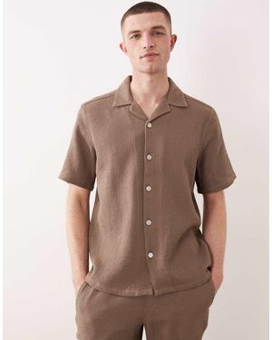 Only & Sons Waffle Shirt Co-ord - Brown