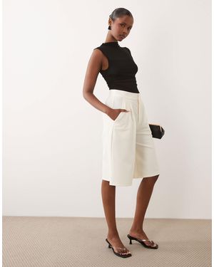 ASOS Slinky Twill Tailored Bermuda Short - Natural