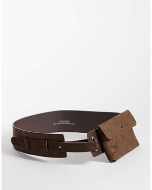 Pieces Faux Suede Belt Bag - Brown