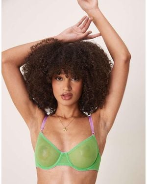 Dora Larsen Dolly Tulle Underwired Bra - Green