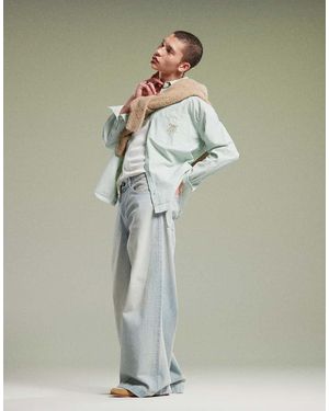 ASOS Vaqueros De Pernera Muy Ancha Con Y Detalle De Costuras De - Verde