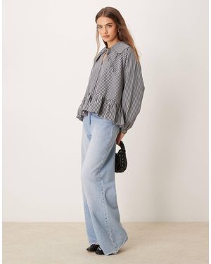 Glamorous – oversize-hemd aus popeline - Grau