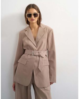 TOPSHOP Blazer Con Cintura - Neutro
