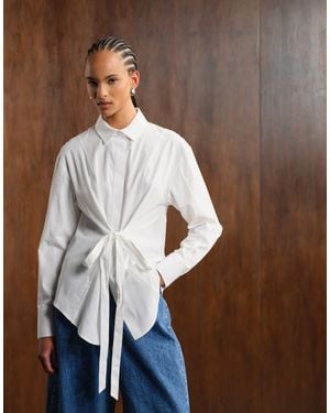 ASOS Adjustable Cinched Back Shirt - Brown