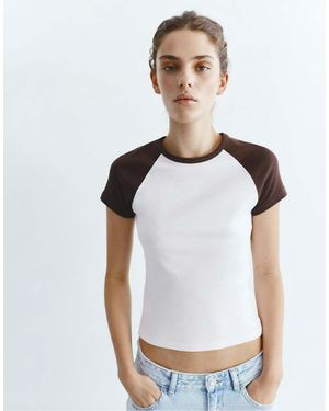 Pull&Bear Raglan Sleeve T-shirt - White