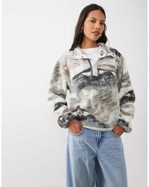 Columbia Helvetia Ii Summits Cropped Fleece Met Halve Drukknoopsluiting - Grijs