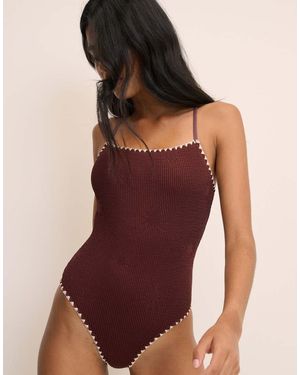 Nobody's Child Whipstitch Swimsuit - Purple