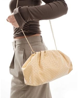 Glamorous – gewebte clutch-tasche - Natur