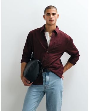 ASOS Relaxed Textu Shirt - Red