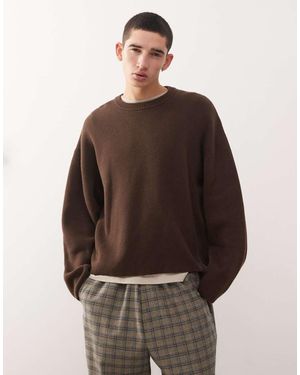 Weekday Boxy Oversized Jumper - Brown