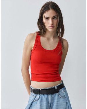 Pull&Bear – basic-tanktop - Rot