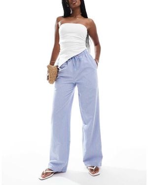 Superdry Cotton Stripe Elasticated Trousers - Blue