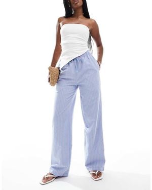 Superdry Cotton Stripe Elasticated Trousers - Blue