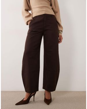 Abercrombie & Fitch High Rise Barrel Fit Pants - Brown