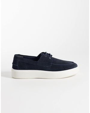 ASOS Lace Up Shoes With Cup Sole - Blue