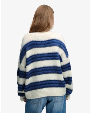 Superdry – lässiger, angerauter strickpullover - Blau