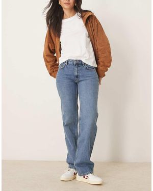 Gina Tricot Jeans Dritti Lavaggio Medio - Blu