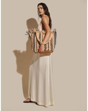 ASOS Satin Racer Neck Maxi Dress - Natural