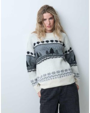 Vero Moda Kerstboom Fair Isle Trui Met Hoge Hals - Grijs