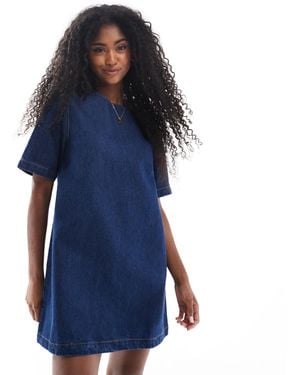ASOS Denim T-Shirt Mini Dress - Blue