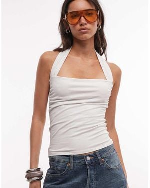 Weekday Slim-Fit Top Met Halternek - Wit