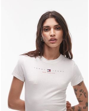 Tommy Hilfiger Usa Linear Logo T-shirt - White