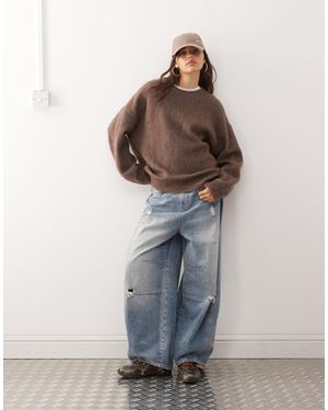 Weekday Premium Wool & Mohair Blend Sweater - Brown