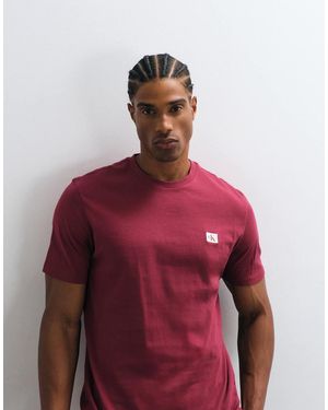 Calvin Klein Camiseta Con Etiqueta Tejida En-Rojo