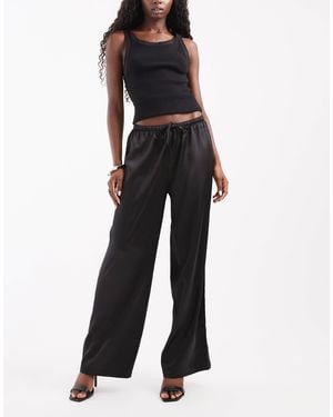 ONLY Pantalon large en satin - Noir