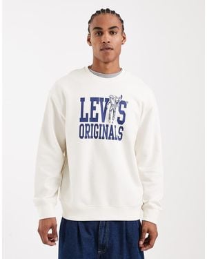 Levi's Ruimvallend Sweatshirt Met Grafische Logoprint - Wit