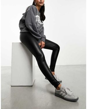 Vero Moda Leather Look Leggings - Black