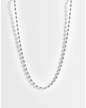 ASOS Waterproof Stainless Steel Ball Chain Necklace - Metallic