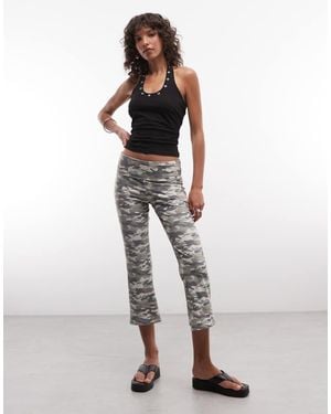 Collusion Leggings Capri Acampanados Con-Verde - Multicolor