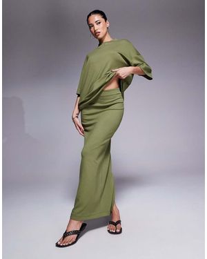 River Island Clean Neoprene Maxi Skirt - Green