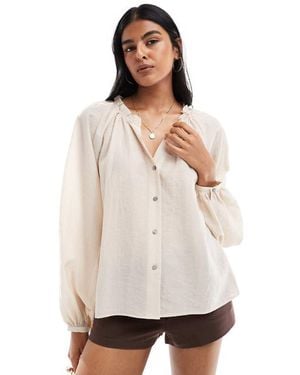 Vero Moda Boho Style Blouson Sleeve Blouse - White
