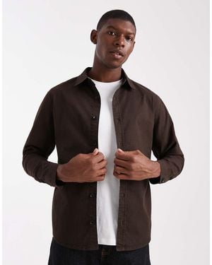 ASOS Camicia A Maniche Lunghe Ripstop - Marrone