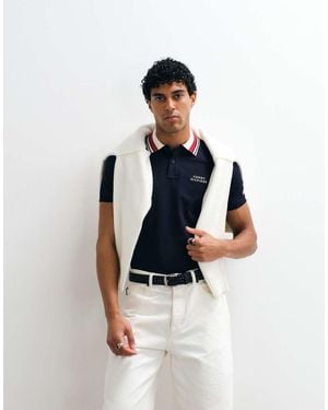 Tommy Hilfiger Chest Graphic Logo Polo Shirt - White