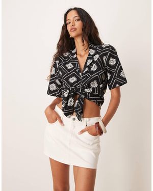 Abercrombie & Fitch Mini-jupe en jean - écru - Blanc