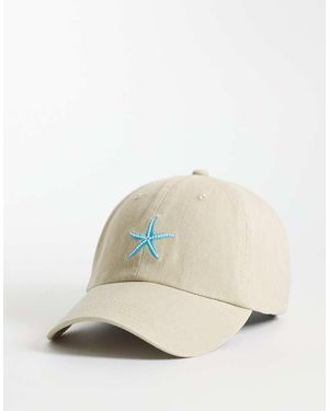 ASOS Star Fish Motif Cap - Natural