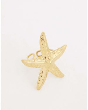 Kaiia – exclusive – verstellbarer seestern-ring aus edelstahl - Mettallic