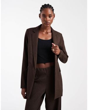 Vero Moda Oversized Tweed Look Tailored Blazer Co-ord - Black