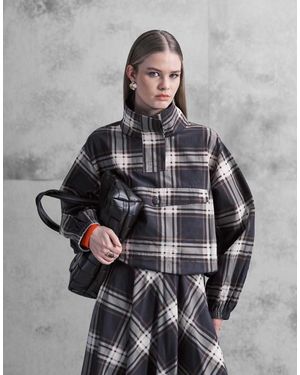 ASOS Top A Cuadros Estilo Cortavientos De (Parte De Un Conjunto) - Gris